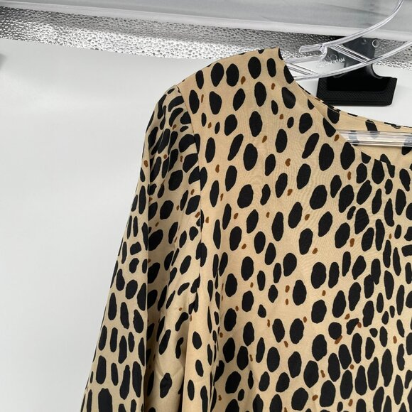 J.Crew Womens Cheetah Print Shift Dress 3/4 Sleeve Pockets Tan/Black Size 8 - Picture 5 of 9